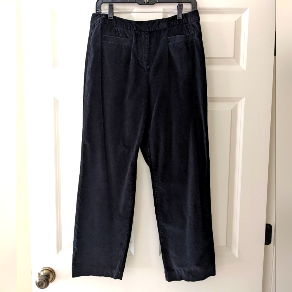 Talbots Petites velvet pants black velour stretch size 8 Winter trousers